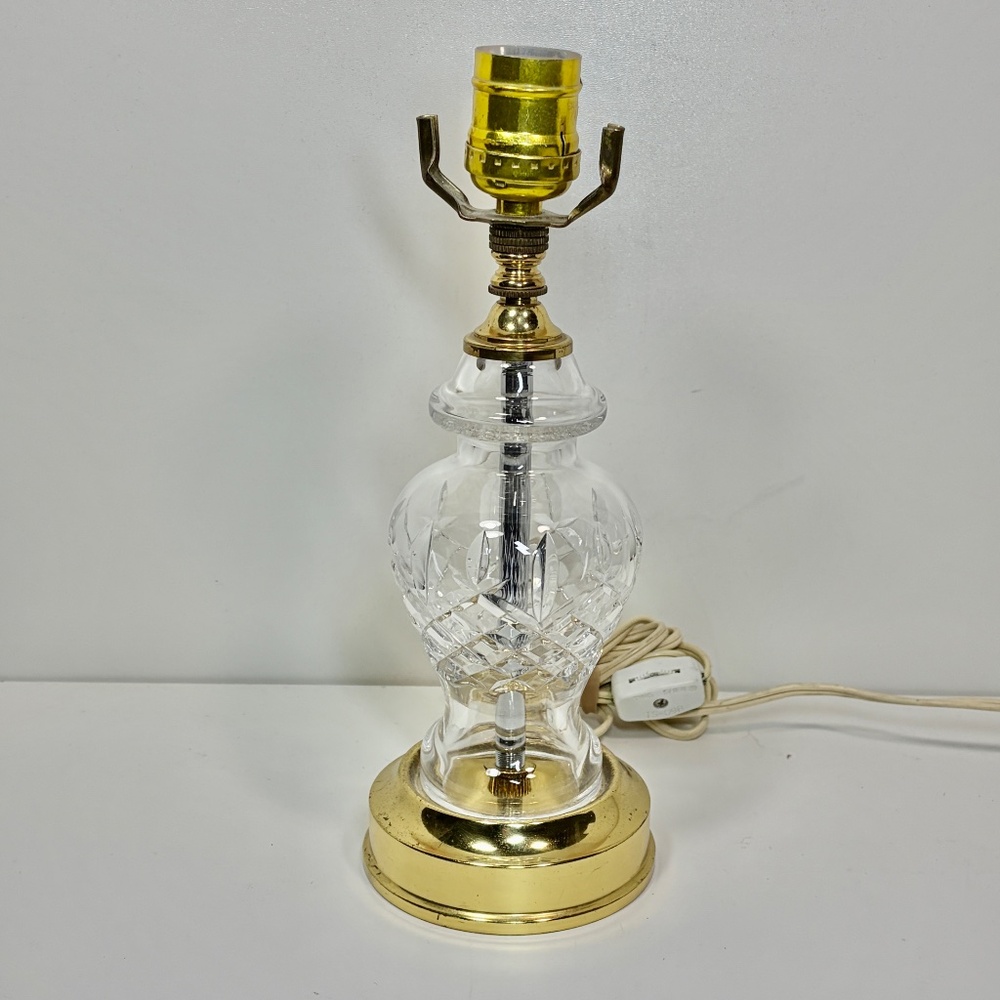 Vintage Crystal Glass Waterford Araglin Desk Bedside Table Lamp 10.5"